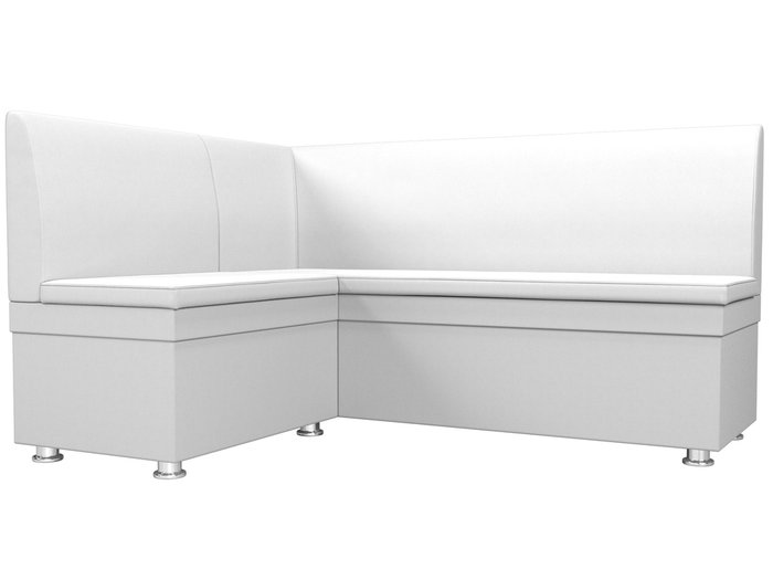 Угловой диван Уют белого цвета (экокожа) левый угол