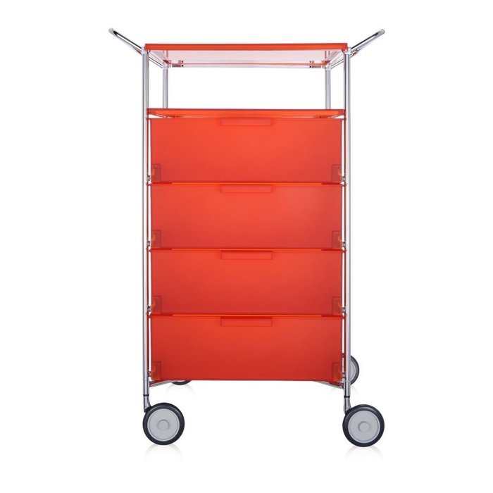 Комод Mobil оранжевого цвета на колесах