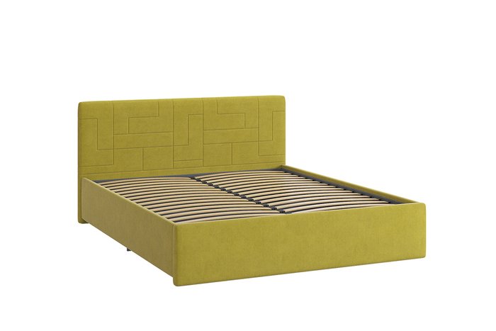 Кровать Лора 2 160х200 желто-зеленого цвета без подъемного механизма  - купить Кровати для спальни по цене 24980.0
