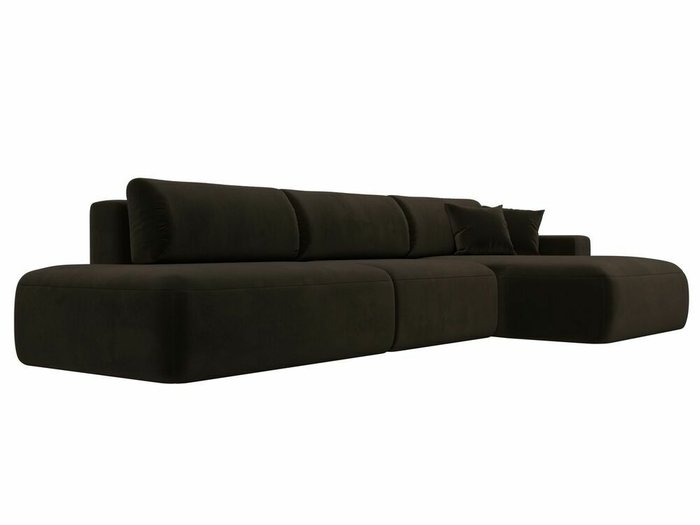 Угловой диван-кровать Лига 036 Модерн Лонг темно-коричневого цвета правый угол - лучшие Угловые диваны в INMYROOM