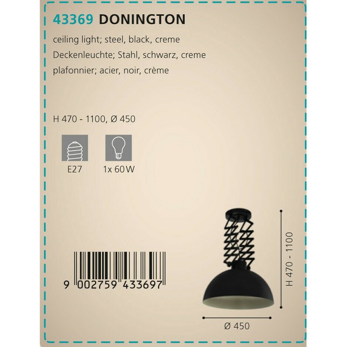 Люстра Eglo Donington 43369 - купить Подвесные люстры по цене 21990.0
