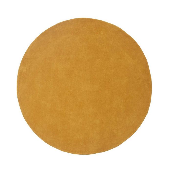 Ковер круглый из хлопковой ткани Renzo 160х160 желтого цвета