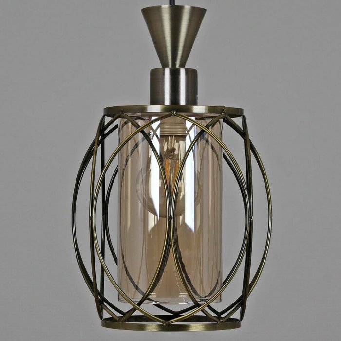 Подвесной светильник 04510-0.4-03 AB (стекло, цвет коричневый) - купить Подвесные светильники по цене 5840.0