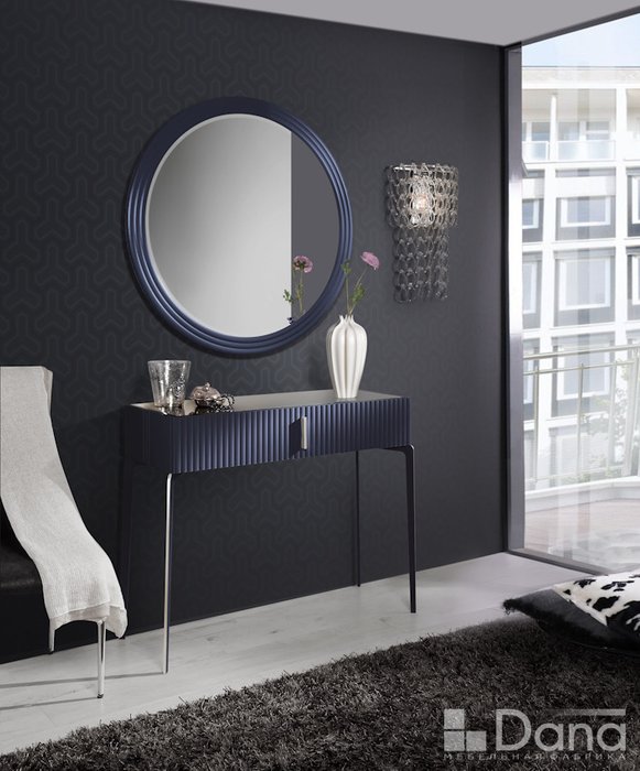 Настенное зеркало Dimare диаметр 100 темно-синего цвета - купить Настенные зеркала по цене 23147.0