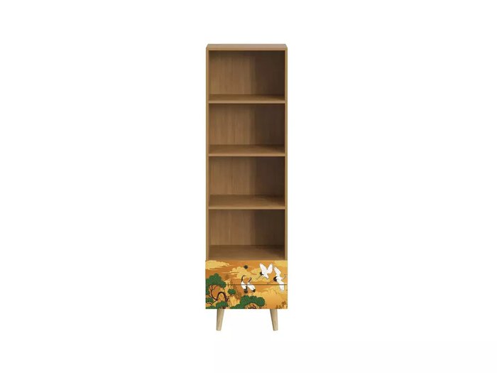 Книжный шкаф Frida с принтом Sunrise и деревянными ножками - купить Книжные шкафы по цене 27900.0