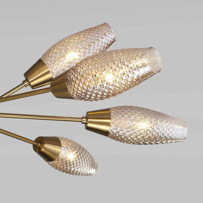 Потолочная люстра с плафонами 60140/12 золото Thalia - купить Подвесные светильники по цене 18900.0