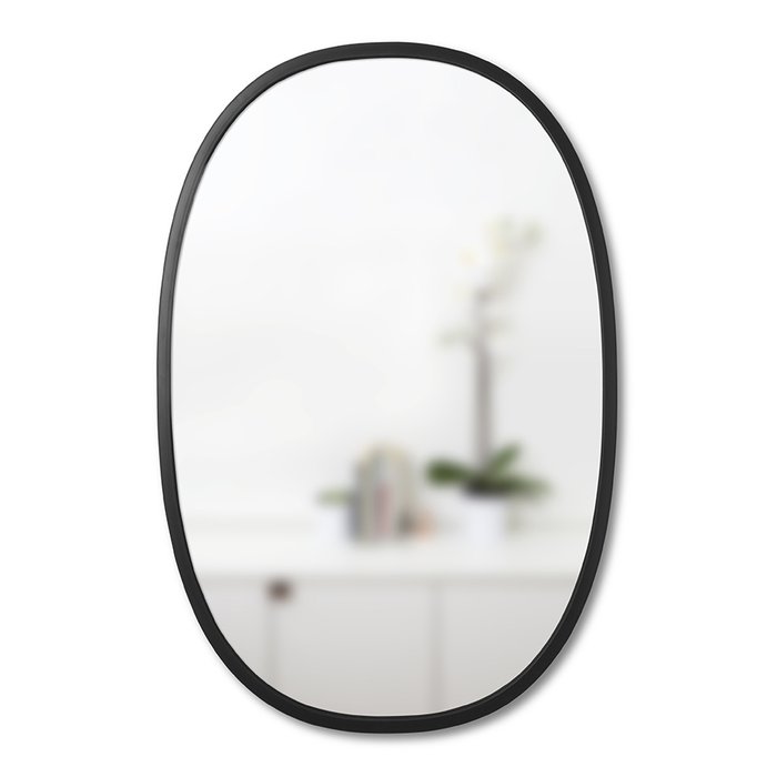 Зеркало овальное HUB в раме из чёрного каучука - лучшие Настенные зеркала в INMYROOM