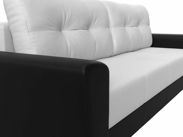 Диван-кровать Амстердам бело-черного цвета (экокожа) - лучшие Прямые диваны в INMYROOM