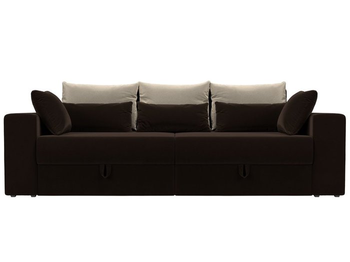 Прямой диван-кровать Мэдисон коричнево-бежевого цвета - купить Прямые диваны по цене 38990.0