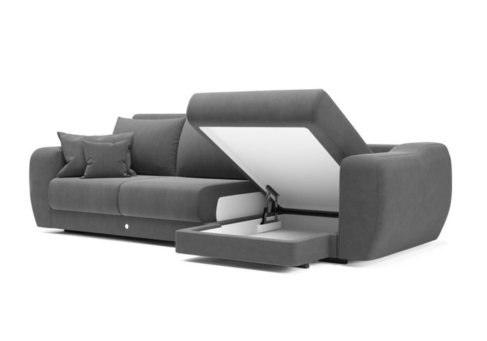 Угловой диван-кровать темно-серого цвета - купить Угловые диваны по цене 270000.0
