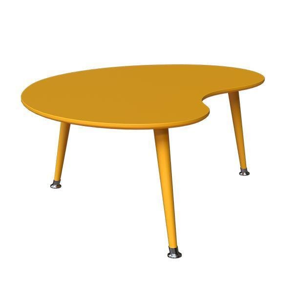 Журнальный стол Почка желто-горчичного цвета