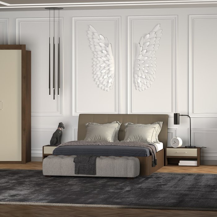 Кровать Сиена 180х200 с серым изголовьем и подъемным механизмом  - купить Кровати для спальни по цене 42710.0