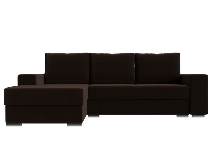 Угловой диван-кровать Дрезден коричневого цвета левый угол - купить Угловые диваны по цене 65999.0