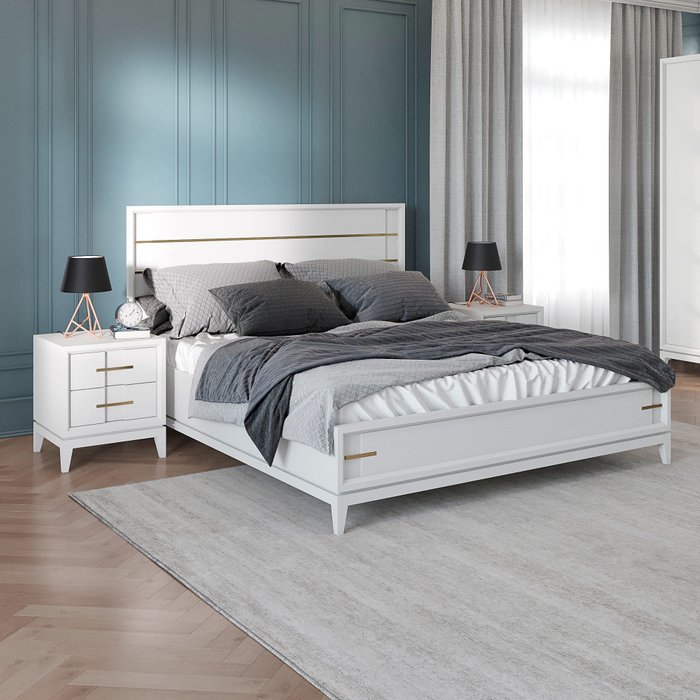 Кровать Скарлетт 180х200 цвета дуб оксфорд - лучшие Кровати для спальни в INMYROOM