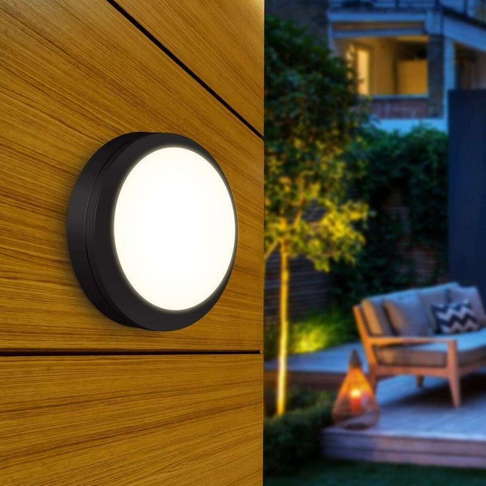 Настенный светодиодный светильник Circle черно-белого цвета - лучшие Настенные уличные светильники в INMYROOM