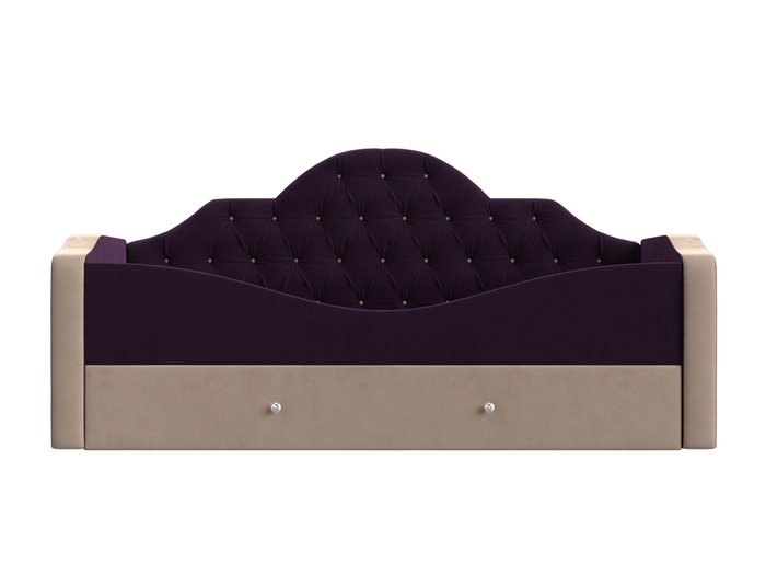 Детская кровать Скаут 72х160 бежево-фиолетового цвета  - купить Одноярусные кроватки по цене 37990.0
