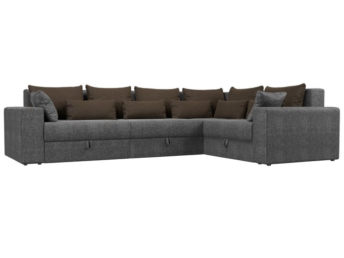 Угловой диван-кровать Мэдисон Long серо-коричневого цвета правый угол