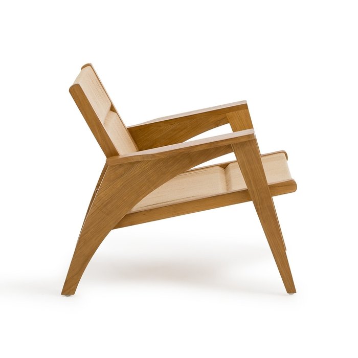 Кресло из тика и плетения Tekora бежевого цвета - лучшие Интерьерные кресла в INMYROOM
