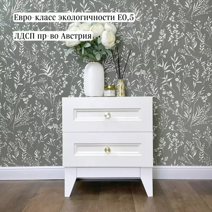 Прикроватная тумба Классика белого цвета - лучшие Прикроватные тумбы в INMYROOM