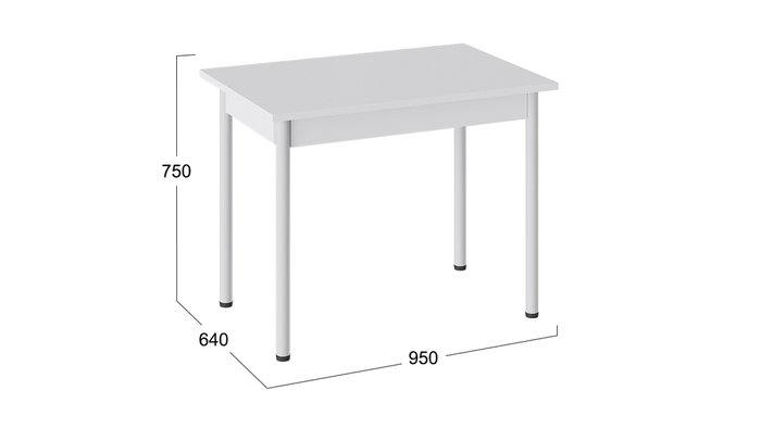 Обеденный стол Родос белого цвета на белых ножках - купить Обеденные столы по цене 4699.0