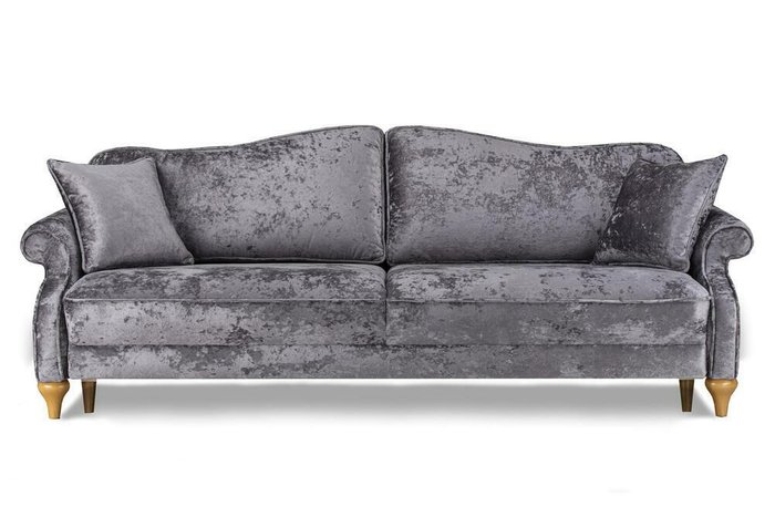 Прямой диван-кровать Бьюти Премиум серого цвета