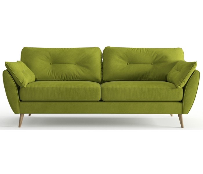 Диван из велюра Favorite зеленого цвета - купить Прямые диваны по цене 32490.0