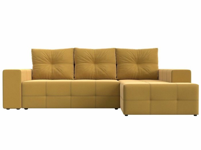 Угловой диван-кровать Перри желтого цвета правый угол - купить Угловые диваны по цене 59999.0