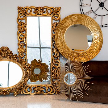 Настенное зеркало Арагон золотого цвета - лучшие Настенные зеркала в INMYROOM