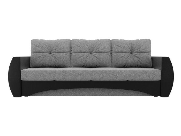 Прямой диван-кровать Сатурн серо-черного цвета (ткань/экокожа) - купить Прямые диваны по цене 41990.0