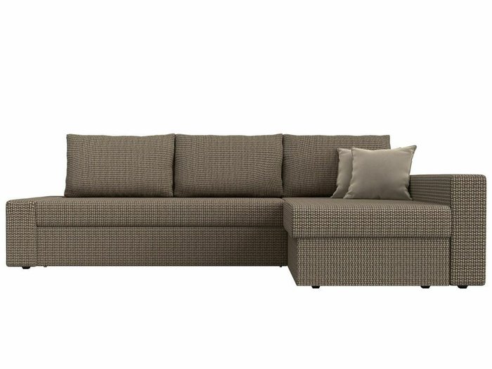 Угловой диван-кровать Версаль бежево-коричневого цвета правый угол - купить Угловые диваны по цене 44999.0