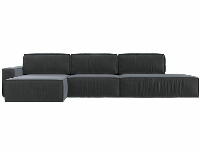 Угловой диван-кровать Прага модерн лонг серого цвета левый угол - купить Угловые диваны по цене 105999.0