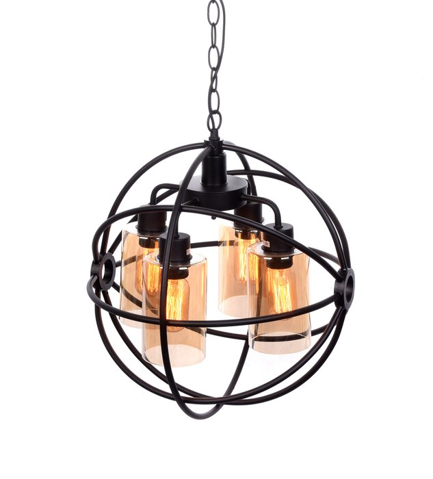Подвесной светильник Lumina Deco Stradi LDP 11509-4 BK - лучшие Подвесные люстры в INMYROOM
