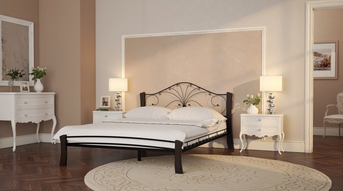 Кровать Фортуна 160х200 черно-коричневого цвета - купить Кровати для спальни по цене 25085.0
