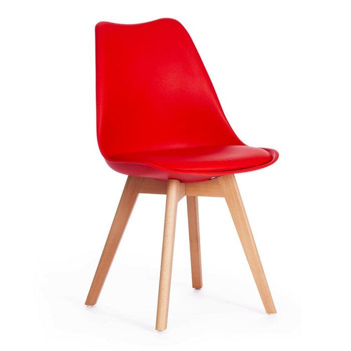 Набор из четырех стульев Tulip красного цвета - купить Обеденные стулья по цене 13760.0