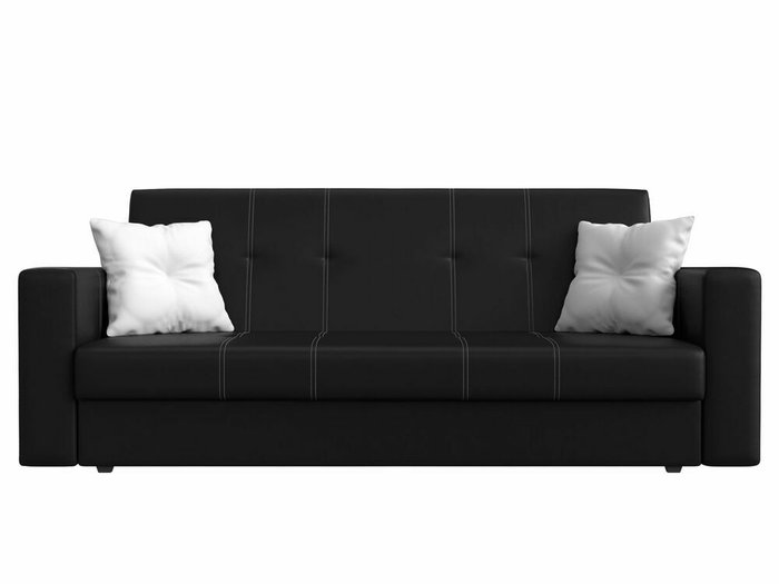 Диван-кровать Лига 016 черного цвета (экокожа) - купить Прямые диваны по цене 23999.0