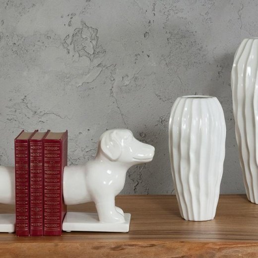 Держатель для книг Верный пёс белого цвета - купить Фигуры и статуэтки по цене 7500.0