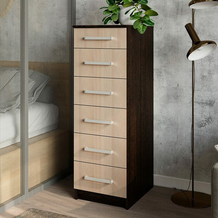 Комод высокий Фиеста бежево-коричневого цвета - лучшие Комоды в INMYROOM