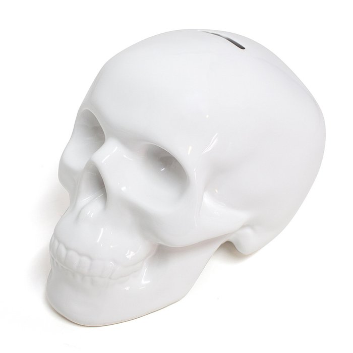 Копилка керамическая Balvi skully белая