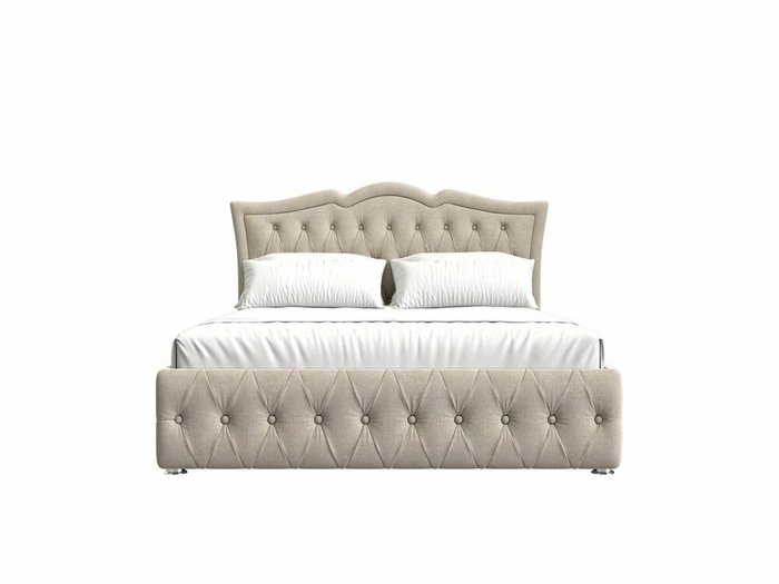Кровать Герда 160х200 бежевого цвета с подъемным механизмом - купить Кровати для спальни по цене 82999.0