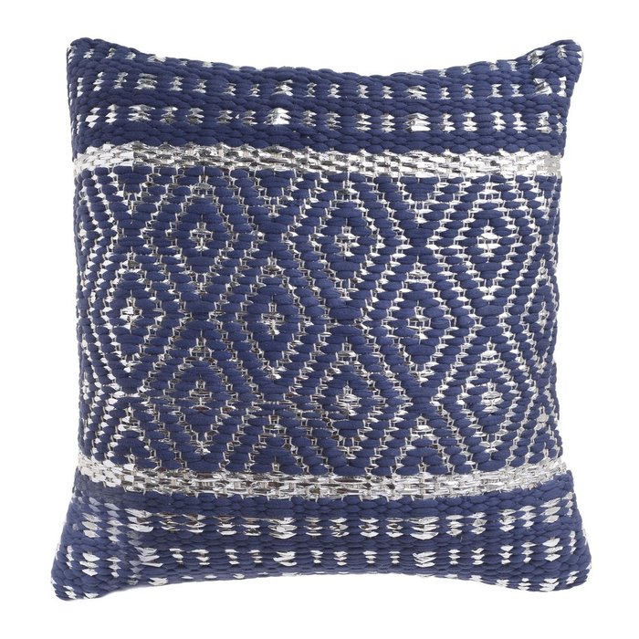Декоративная подушка сине-белого цвета 