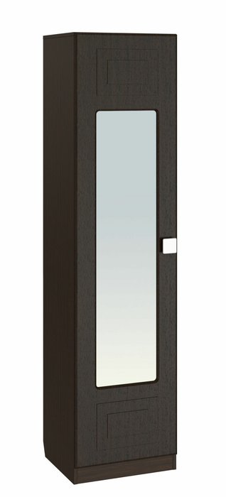 Шкаф-пенал с зеркалом Анастасия темно-коричневого цвета