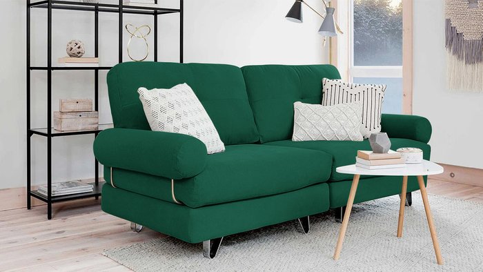 Диван Багамы двухсекционный зеленого цвета - купить Прямые диваны по цене 70500.0