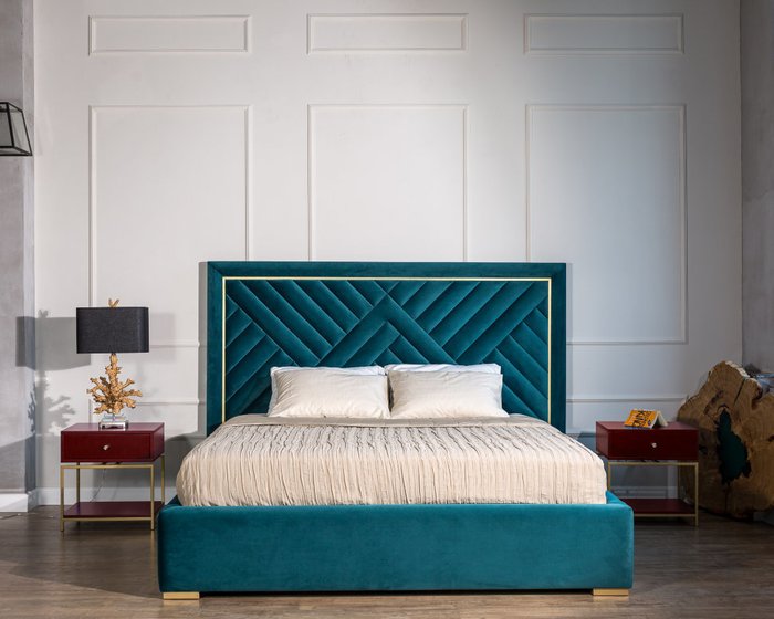 Кровать Manhattan 140х200 темно-зеленого цвета - лучшие Кровати для спальни в INMYROOM