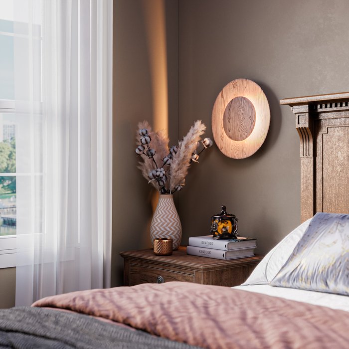 Бра Ливтрасил Круг из массива палисандры - купить Бра и настенные светильники по цене 84000 Бра Ливтрасил Круг из массива палисандры - купить Бра и настенные светильники по цене 84000