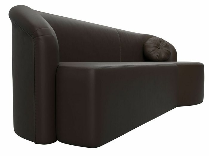 Диван Лига 027 коричневого цвета (экокожа) угол правый - лучшие Прямые диваны в INMYROOM