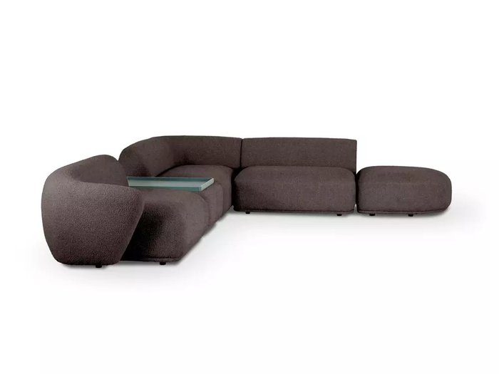 Угловой модульный диван Fabro темно-коричневого цвета - лучшие Угловые диваны в INMYROOM