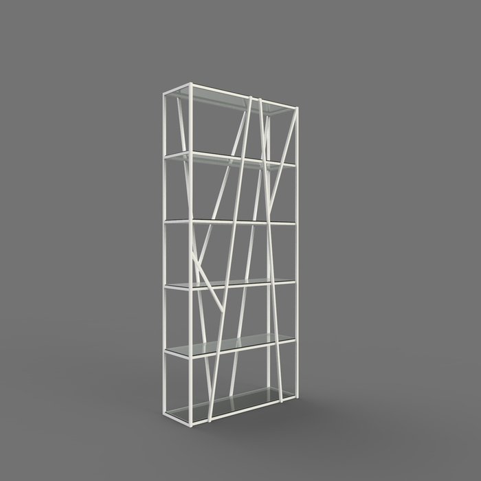 Стеллаж "Olivia" белый с тонированным стеклом (2000х900х300) Стеллаж "Olivia" белый с тонированным стеклом (2000х900х300)