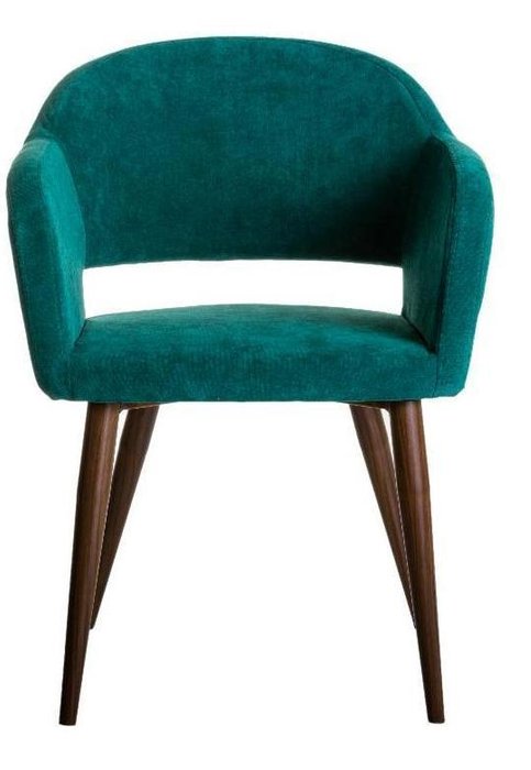 Стул Oscar изумрудного цвета с коричневыми ножками - лучшие Обеденные стулья в INMYROOM