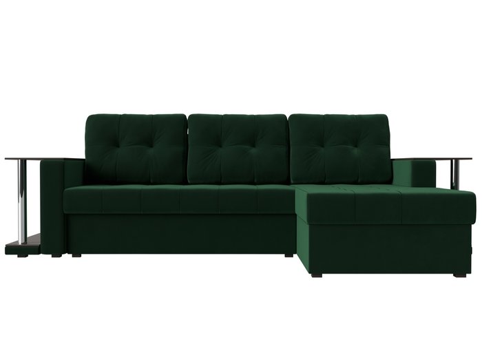 Угловой диван-кровать Даллас зеленого цвета - купить Угловые диваны по цене 43790.0