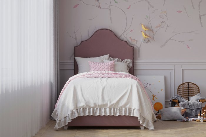 Кровать Ell 90х200 розового цвета с подъемным механизмом - купить Одноярусные кроватки по цене 84599.0